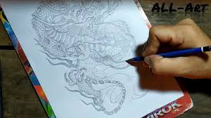 Gambar keren kreatif dan menarik dengan. Menggambar Naga Menggunakan Pensil Youtube