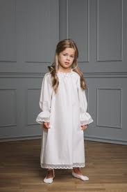 Victoria Nightdress Milk Kids Girls Children Nightwear Sleepwear Nightclothes Homewear Amikichildren Girls Nightwear Big Girl Dresses Girls Nightgown