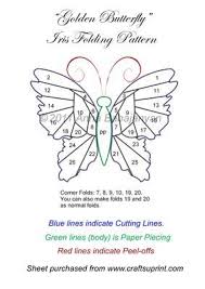 Golden Butterfly Iris Folding Pattern Iris Folding Templates Iris Paper Folding Iris Folding