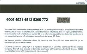 If you've got an existing gift card already, you can check your remaining balance on the same page. Gift Card Columbia Blue Columbia United States Of America Columbia Col Us Colu Sv0901006