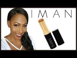 iman cosmetics second to none stick foundation review youtube