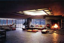 Wright Kaufmann House Fallingwater Livingroom Bear Run Pennsylvania 1936 39 Kaufmann House Architecture Maison Sur La Cascade