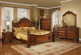 Bedroom Elegant Carving Wooden King Bed Size Also Shabby Chic Cream Rug And Dark Brown Varnished Chiffonier Pics Bedroom Sets Platform Bedroom Sets Bedroom Set
