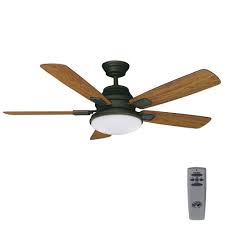 Hampton Bay Latham 52 In Led Indoor Oil Rubbed Bronze Ceiling Fan With Light Kit And Remote Control Ceiling Fan Bronze Ceiling Fan Ceiling Fan With Remote