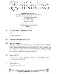 Agenda Packet City Of Edinburg
