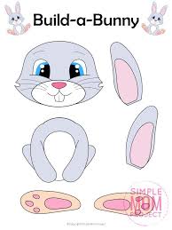 All you need to do to complete this bunny head is draw in the face. Free Cut And Paste Bunny Rabbit Craft Simple Mom Project