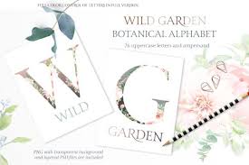 Collection of vector english abc in vintage style with swirls. Wild Garden Botanical Alphabet Watercolor Watercolor Graphic Free Graphics Botanical