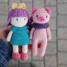Mindy And Ro Amigurumi Doll Animals Pig Pink Crochet Orgu Free Pattern Ideas Purple Uyku Arkadasi Crochet Crochet Hats Pattern