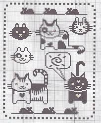 Cute Cats For Cross Stitch Or Knitting Chart Cross Stitch