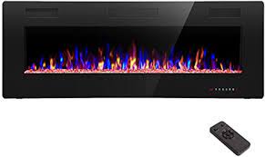 Gas, wood or electric fireplaces Amazon Com R W Flame Electric Fireplace 50 Inch Recessed And Wall Mounted The Thinnest Fireplacelow Noise Fit For 2 X 4 And 2 X 6 Stud Remote Control With Timer Touch Screen Adjustable Flame Colors And
