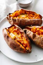 Baked Sweet Potato How To Bake Sweet Potatoes Perfectly Downshiftology Cooking Sweet Potatoes Sweet Potato Recipes Roasted Sweet Potato Oven