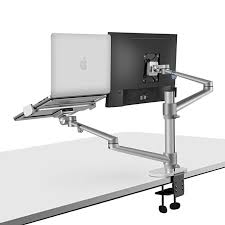 Amazon Com Viozon Monitor And Laptop Mount 2 In 1 Adjustable Dual Monitor Arm Desk Mounts Single De Workstations Office Design Single Desk Dual Monitor Arms