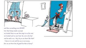 It's like the trivia that plays before the movie starts at the theater, but waaaaaaay longer. The Cat In The Hat By Dr Seuss
