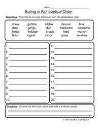 This product features two activities on one page: Eating In Alphabetical Order Abc Order Worksheet 2 Alphabetical Order Worksheets Abc Order Worksheet Abc Order