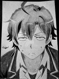Hachiman Hikigaya From Oregairu Anime Sketch Anime Drawings Marvel Drawings