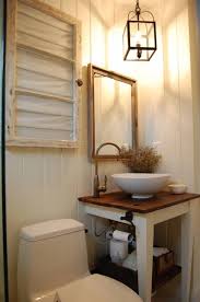 It uses a weathered wood to provide interest to what would otherwise be a very modern and cold, industrial bathroom. Bathroom Ideas Rustic Modern