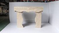 Chunfu Artistic Beige Travertine Console Table Wavy Curve Stone Entry Table  For Livingroom
