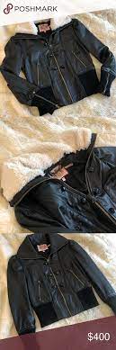 Juicy Couture Leather Bomber W Removable Fur Leather Bomber Juicy Couture Juicy Couture Jacket
