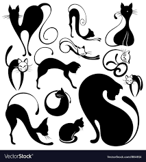 collection of cat silhouettes download a free preview or high quality adobe illustrator ai eps pdf and high resolu illyustracii kot trafarety koshachij risunok