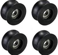 4PCS U Groove Pulley Nylon Guide Pulley with Rolling Bearing - U Type  Pulley Wheel for Garage Doors, Windows, Curtains