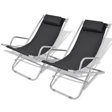 Kansituolit 2 Kpl Saadettava Selkanoja Musta Teras 69x61x94cm Tama Kahden Saadettavan Lepotuolin Sarja On Ihantee Outdoor Recliner Balcony Chairs Deck Chairs
