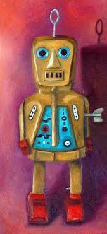 Jimmy Bob Robot Kids T-Shirt by Leah Saulnier The Painting Maniac