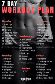 The Ultimate 7 Day Workout Plan 7 Day Workout Weekly Workout Plans 7 Day Workout Plan
