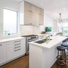 Modern cabinets in high gloss white lacquer reflect light and make the room feel larger and brighter. White High Gloss Kitchen With Black Handles Instaimage