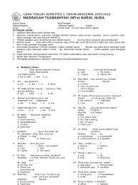 Choese a, b, c, or d for the correct answer ! Soal Pilihan Ganda Bahasa Inggris Kelas 7 Chapter 5