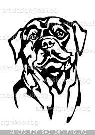 Vector Dog Rottweiler Head Ai Png Pdf Eps Svg Dxf Jpg Etsy Rottweiler Svg Dogs