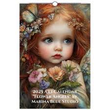 Laughing Pink Angel Premium Matte Paper Poster Art Work by Marina Blue  Studio