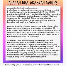 Apakah Doa Akasyah Sahih