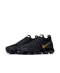 Nike Air Vapormax Flyknit 2 Black Metallic Gold Women S Shoe Tenis Feminino Sapatos Lindos Acessorios De Futebol