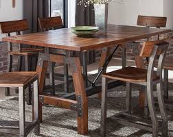 Rustic bar height dining set. Izidora Rustic Oak And Espresso Counter Height Dining Table 1stopbedrooms
