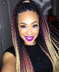 Black Pink Gold Ombre Braids Box Braids Hairstyles Colored Box Braids Box Braids Styling