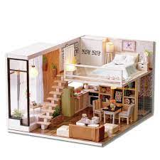 Dreams Assembling Diy Miniature House Kit Quite Moment In A Big City Wooden Dolls House Furniture Doll House Wooden Dollhouse