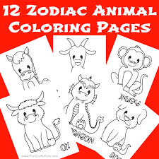 Free printable of cute animals coloring pages are a fun way for kids of all ages to develop creativity, focus, motor skills and color recognition. 12 Free Printable Chinese Zodiac Coloring Pages Fun Crafts Kids