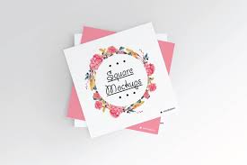 Square Flyer Mock Up Set Flyer Mockup Stationery Mockup Square Greeting Card
