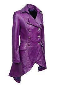 Ladies Gothic Real Purple Leather Coat Leather Fashion Couture Purple Leather Jacket Leather Jacket