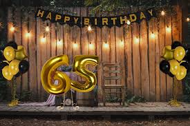 Treasures Gifted 65th Birthday Decorations Happy Bday Banner Party Kit Pack Bday Celebration Supplie 65 Birthday Decorations Birthday Decorations Treasure Gift