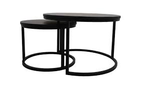 If you need a surface for playing board games with family and friends on wet weekends, or if you're looking for any place to put your drink, the cheap black coffee table is the best addition to your living room furniture. Coffee Table Nero Set Of 2 O70 Mango Wood Black Coffee Side Tables Henk Schram Meubelen