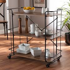 Maybe you would like to learn more about one of these? Baxton Studio Neal Rustic Industrial Style Black Metal And Walnut Finished Wood Bar And Kitchen Serving Cart