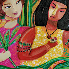 Benditas são as que amam, cuidam e protegem. Essa é a pintura que criei  para #exposição @mil.marias que fica aberta ao público até o dia 19 deste  mês São 18 artistas mulheres