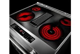 slide in electric range with downdraft