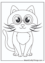 Cat sleeping in a cradle. Cute Kitten Coloring Pages Updated 2021