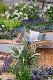 Along The Lines Of What I Am Thinkin About Deck With Green Sitting Area Garden Seating Area Garden Design Planting Flowers