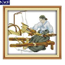 Us 5 16 49 Off Nkf Weaving Needle Craft Chinese Cross Stitch Charts Counted Stamped Christmas Cross Stitch Kits For Home Decoration In Package From