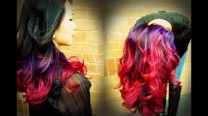 The smartly put accents of the rich black and purple hair put this ombre on its own level of femininity. Hellocindee Best Ombre Tutorial On Youtube Purple To Pink Ombre Done On Black Hair Youtube