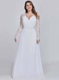 Plus Size V Neck Long Evening Gown With Lace Sleeves Plus Size Evening Gown Wedding Dress Long Sleeve Evening Dresses Plus Size