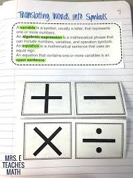 Translating Words To Expressions Inb Pages Writing Expressions Translating Algebraic Expressions Algebraic Expressions